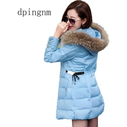 Womens winter jackets and coats 2018 Parkas for women 4 Colors Wadded Jackets warm Outwear With a Hood Large Faux Fur Collar