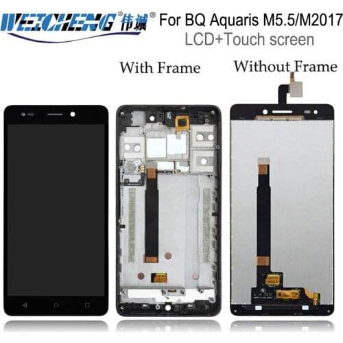 For BQ Aquaris M5.5/BQ Aquaris M2017 LCD Display With Touch Screen Digitizer Assembly With Frame For BQ M5.5 LCD Panel Tactil