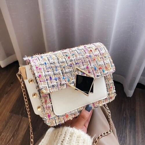 2020 Warm Patchwork Crossbody Bags for Women Shouder Bag Messenger Bag Chain Lock Handbags Lady Bags Designer Bolsa Feminina Sac