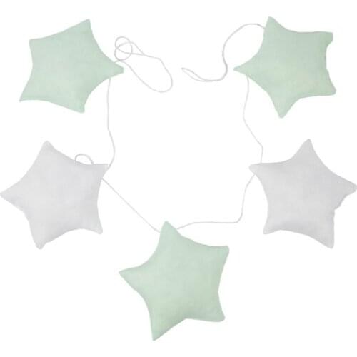 5PCS/Set Star Cloth Garland Banner Baby Shower Boy Girl Birthday Party Wedding Decoration Supplies Room Wall Decor