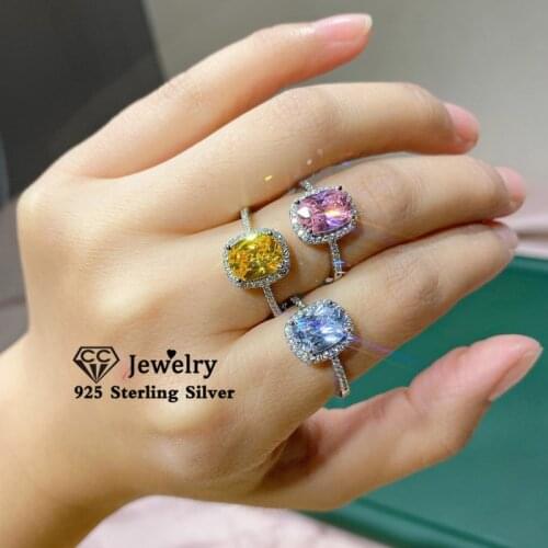 CC Rings For Women Solid 925 Silver Cubic Zirconia Bridal Wedding Romantic Ring Fine Jewelry Accessories Drop Shipping CC595