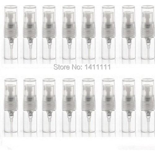 Factory Price- MINI Glass 2ml Atomizer bottle Pump Refillable Perfume Spray Empty Bottle Sample Vial 1000pcs/lot By DHL FREE
