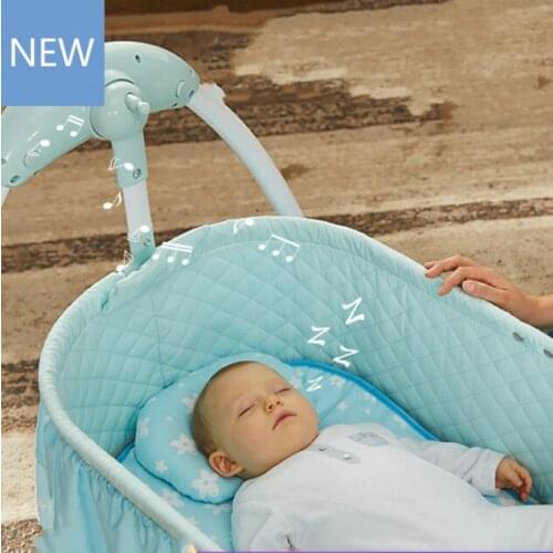 Babyqiner baby cradle pink and blue color auto-swing help baby sleep well musical crib function basket