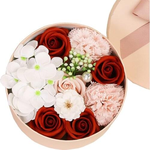 Artificial Flowers Soap Rose Box Valentines Day DIY Craft Wedding Home Festival Gift Head For Wedding Party Home Decorations