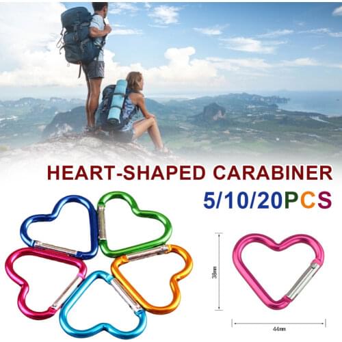 Random Color Heart-Shaped Carabiner Clip Aluminum Alloy Keychain Clip Carabiner Hook Holder for Toys, Quick Hanging, Key Ring