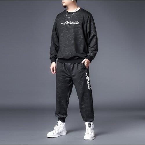 Plus size 7XL 6XL 5XL Mens Tracksuit Casual Man Suit Camouflage 2pcs Long Sleeve Sweatshirt Jogging Set