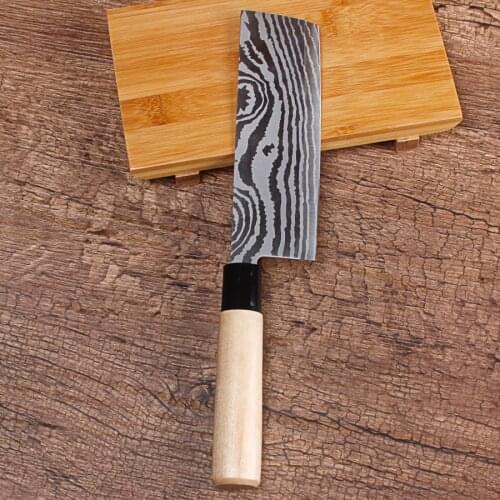 Chefs Knife 1 Piece Kitchen Knife Laser Damascus Pattern Sharp Stainless Steel Kitchen Knife Utility Knife Cooking Knife