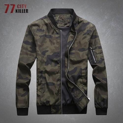 Army Camouflage Jacket Men Casual Slim Multiple Pockets Jackets Mens Military Bomber Spring Autumn Zipper Outwear Big Size 7XL