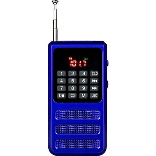 Mini Bluetooth sound card radio Outdoor sports portable radio for the elderly supports FM radio function LED emergency light