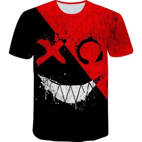 2021 Summer New Arrival XOXO Suitable for Mens T-shirts 3D Printing Youth Oversized Short-Sleeved Shirt Street Fashion Hip-Hop