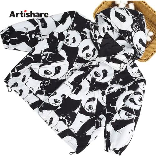 Girls Coat Outerwear Panda Pattern Coat Girl Casual Style Outerwear For Children Spring Autumn Childrens Clothes