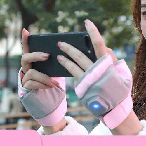 NEW Unisex USB Charging Winter Thermal Warm Cycling Bicycle Bike Ski Outdoor Camping Hiking Motorcycle Sports Half finger Gloves