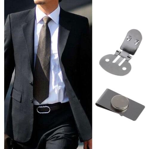 Practical Magnetic Tie Clip Invisible Elegant Mens Suit Jacket Stainless Steel Magnetic Lapel Pin Keep Necktie in Place
