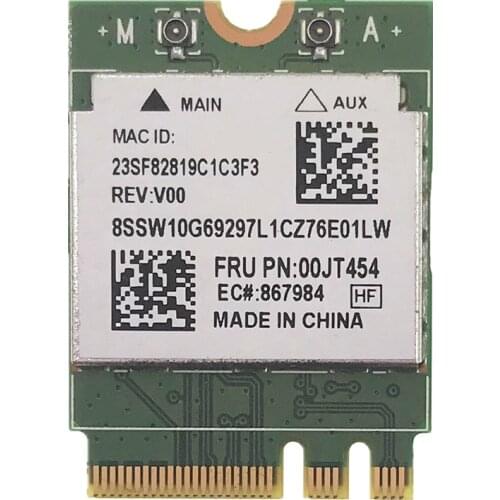 RTL8821AE 802.11ac 433Mbps Bluetooth 4.0 NGFF M.2 WLAN WiFi Adapter Card 00JT454 for Lenovo M600 M700 S500