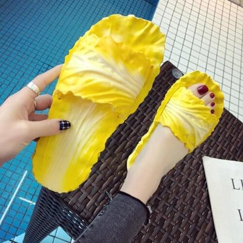 Sandals Woman Home Bathroom Flip Flops Funny Chinese Cabbage Lovers Outdoor Lncreased Slip Resistance And Wear Stance Sandalias