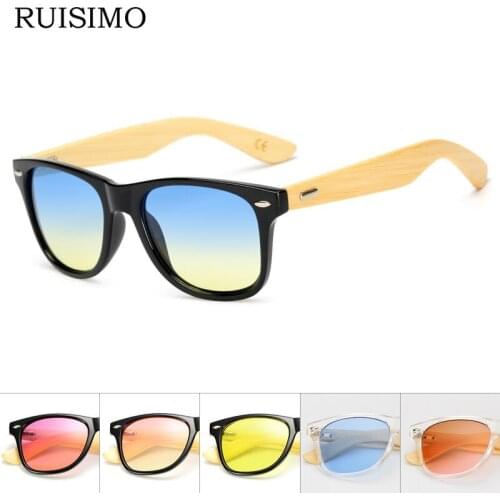17 color Wood Sunglasses Men Women square bamboo sunglasses Designer Mirror Sun Glasses for men women retro de sol masculino