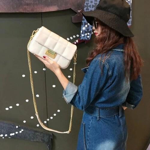 Coated Cowhide Leather Women Bag Wide Shoulder Strap Personality Handbags Solid Color Envelope Bag 2020 New