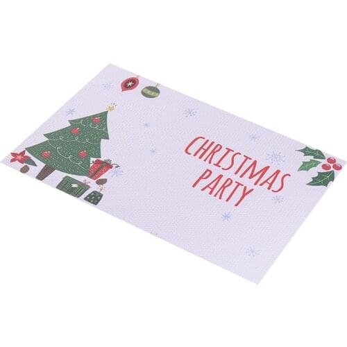 PVC Heat Resistant Non-slip Placemat for Dining Table Kitchen Accessories Christmas Placemats Table Bowl Mats Home Decor 45x30CM