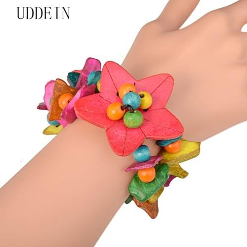 UDDEIN flower charms bracelet women bohemian multi layer bib beads jewelry wholesale one direction strand bracelets & bangles