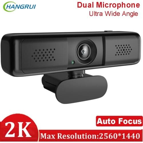 2K Webcam Full HD Computer PC Web Mini Camera With Microphone USB Auto Focus Noise reduction Wide angle Laptop kamera Webcams