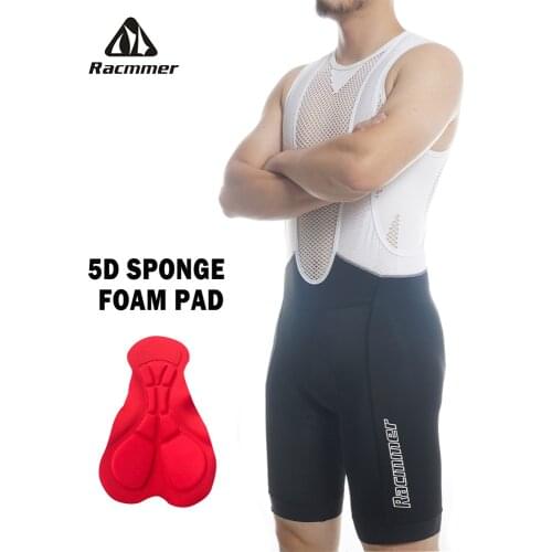 Racmmer Cycling Bibs Shorts Summer Bike Breathable Mens 5D Gel Padded Bike Tights Triathlon Man Pro Licra Bicycle Shorts