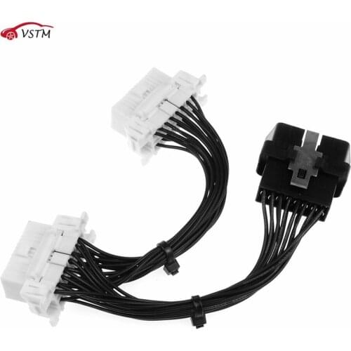 High Quality 16 pin OBD2 OBDii OBD 2 Splitter Extension Cable one Male to Two Female Y Cable OBD2 splitter extensio