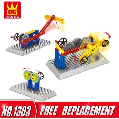 WANGE 3 in 1 Mechanical Engineering Block Toys 44pcs Bricks DIY Educational Kids Toys Children Gifts NO.1303