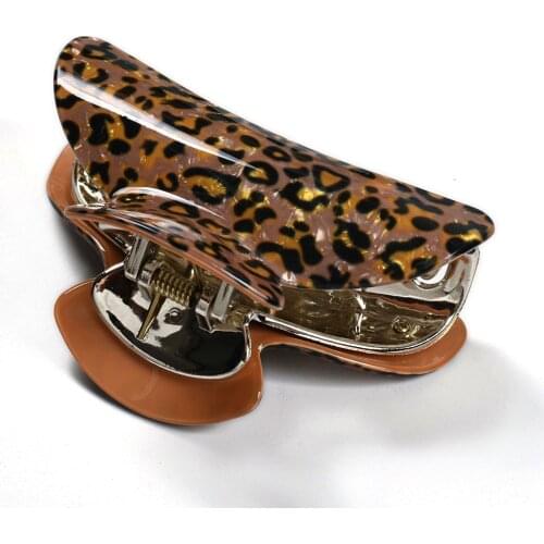 9cm Leopard print gold Large Hair Claws Crab Clamp Hair Clips for Women Big Accessories Acrylic Hairclaw Haircrab 25001