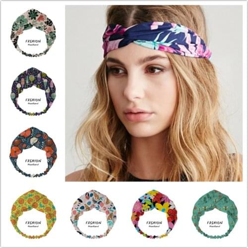 2021 Women Flowers Bandanas HairBands Turban Headwear Head Wrap Women Hair Accessories for Women girls Hair Bands ladies Hoop