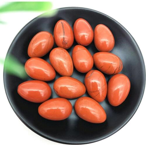 1PC Natural Red Jasper Egg Shaped Crystal Stone Massage Ball Chakra Healing Reiki Natural Stones and Minerals