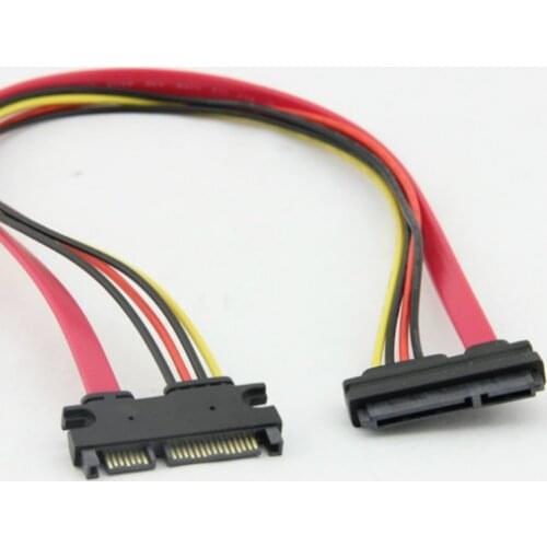 10pcs 50cm 22Pin(15+7) Male To 22 Pin Female SATA Serial ATA Data Power Cable Extension Connector Cord SATA Cables