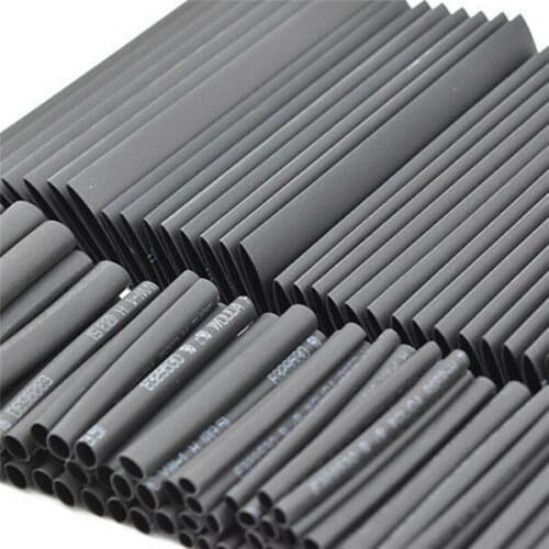 127Pcs Black Weatherproof Heat Shrink Sleeving Tubing Tube Assortment Kit Electrical Connection Electrical Wire Wrap Cable