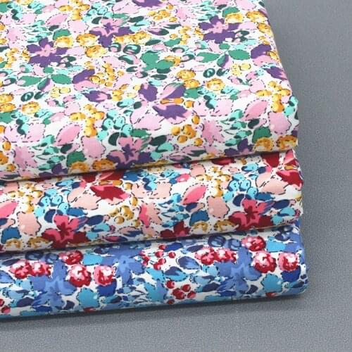 145cm*50cm fresh flower poplin cotton fabric floral printed cloth headscarf dress shirt childrens dress apparel fabric