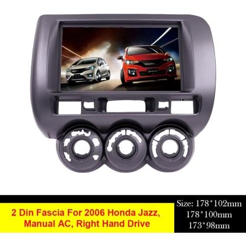 2 Din DVD Stereo Audio Frame Adapter Fascia For Honda City Jazz Manual AC Right Hand Drive Car Radio Panel Mounting Bezel Trim