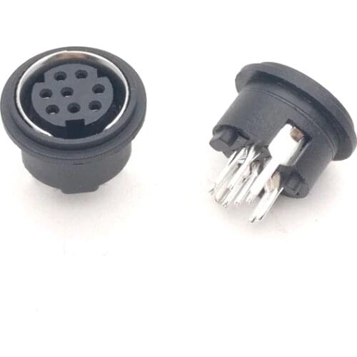 200Pcs/Lot S Terminal Jack/Socket Female connector PS2 PS2-6P 6Pin 6P Round DIP