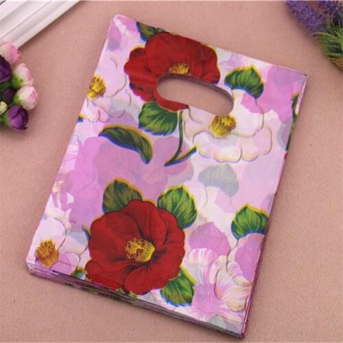 2016 New Design Wholesale 100pcs/lot 20*25cm Luxury Artical Gift Packaging Bags With Handle Plastic Present Bags