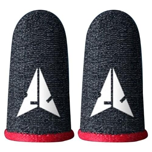 2xConductive Fiber Finger Sleeves Non-slip Breathable Gaming Gloves for -iPhone/An-droid/i OS Mobile Phone/Tablets
