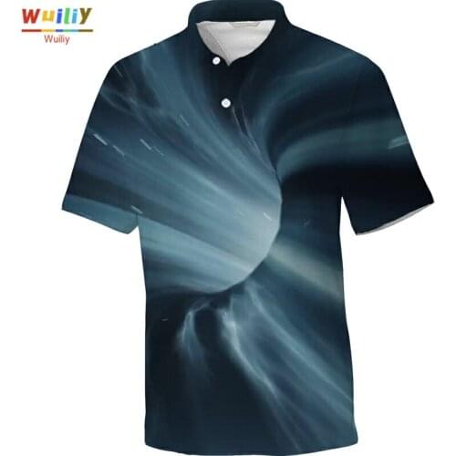 3D Whirlpool Polo Shirts For Men Unisex Casual Novelty Black Hole Polo T Shirt For Men and Women Graphic Tees Fashion T-Shirt