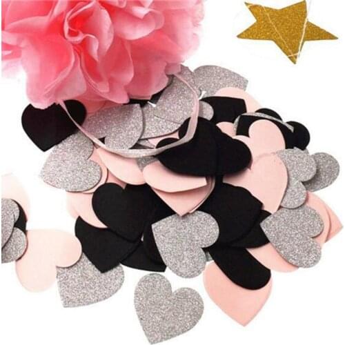 500pcs 3cm Silver/Black/Pink Heart Paper Wedding Bridal Party Throwing Confetti Baby Shower Table Decoration Scatter Sprinkles
