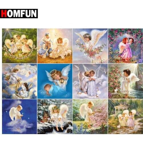 HOMFUN Diamond Painting Full Square/Round Drill 5D DIY " Little girl angel" Daimond Embroidery Rhinestone Cross Stitch Decor