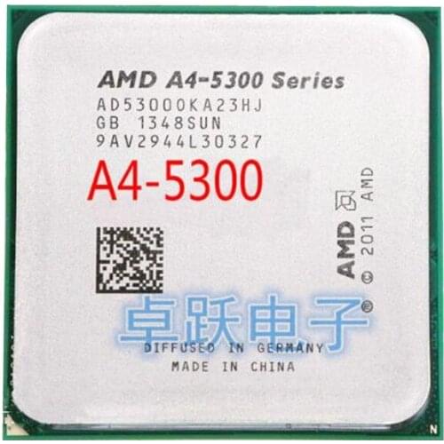 AMD A4 5300 3.4 G L2 1 M Dual core soquete FM2 A4-5300 CPU 65W Dual-Core A4-Series working 100% Free Shipping