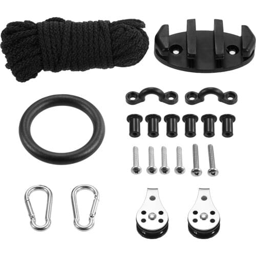 Kayak Canoe M1501 Anchor Trolley Kit Zig Zag Cleat Rigging Ring Pulleys Padd Eyes Wellnuts Screws Kayak Accessories