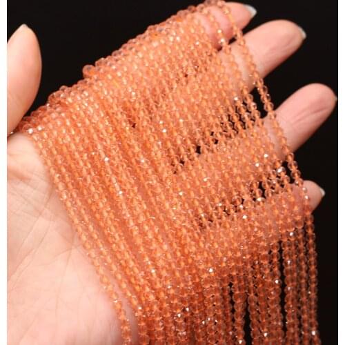 Faceted Orange Beads Section Spinels Stone Beads for Jewelry Making Bracelet Necklace Accessories Women Gift Size 3mm