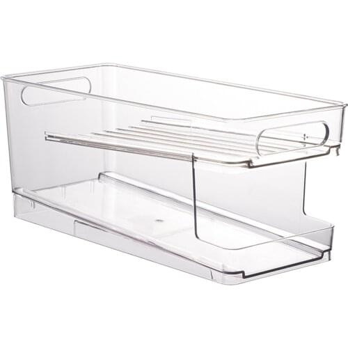 Beverage Holder Can Organizer Rack Stackable Storage Organizer Tray Rack For Refrigerator Kitchen ASD88