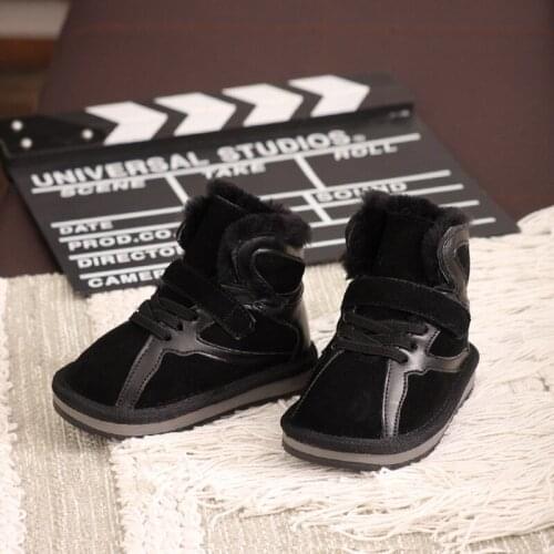 2020 winter new childrens thick snow boots warm and cold-proof casual girls boots frosted boys leather cotton childrens shoes