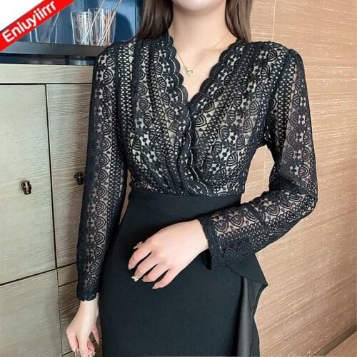 Women Elegant Lady Hollow Out High Waist Gothic Black Lace Party Dress