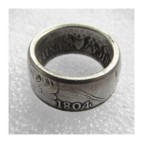 US Draped Bust Dollar Ring 1804 Handmade In Sizes 8-16