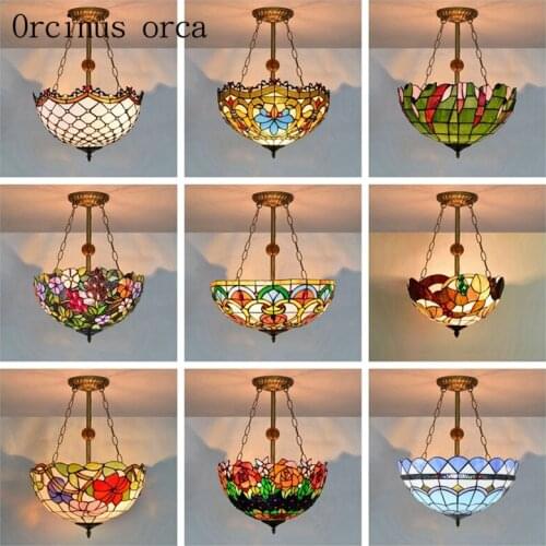 European creative color glass living room bar restaurant Mediterranean Baroque personalized Chandelier free shipping