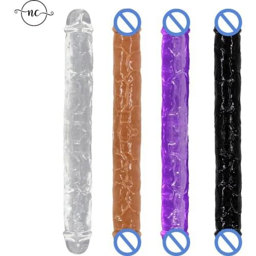 Masturbation 30cm Super Long Double Head Dildo Soft Dick Jelly Realistic Stimulator Flexible Big Penis Sex Toy for Women Lesbian