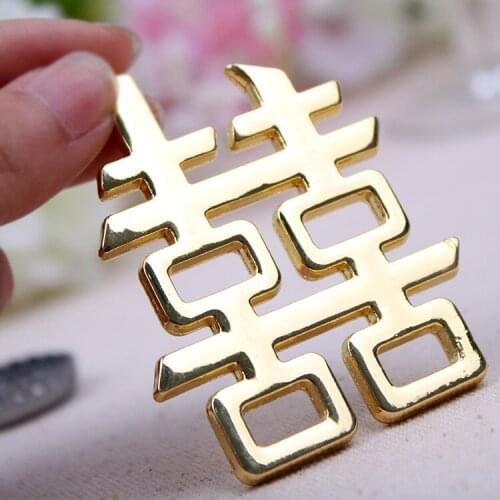 Hot sell 200pcs Chinese Asian themed double happiness bottle opener Wedding Party Favors Wedding giveaways